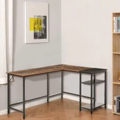 HOMCOM Bureau Informatique Design Industriel Bureau D'angle 2 Tablettes Support CPU Imprimante Aspect Vieux Bois Métal Noir - Marron 8 HOMCOM Bureau Informatique Design Industriel Bureau D'angle 2 Tablettes Support CPU Imprimante Aspect Vieux Bois Métal Noir - Marron -France Bureau Soldes 2022 27944495 2