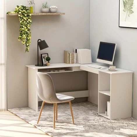 ASUPERMALL Bureau D'angle En Forme De L Blanc 120x140x75 Cm Agglomere 3 ASUPERMALL Bureau D'angle En Forme De L Blanc 120x140x75 Cm Agglomere