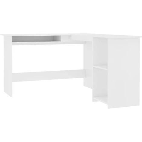 ASUPERMALL Bureau D'angle En Forme De L Blanc 120x140x75 Cm Agglomere 7 ASUPERMALL Bureau D'angle En Forme De L Blanc 120x140x75 Cm Agglomere – Image 5