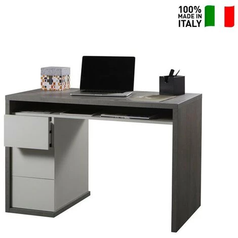 OFFICE24 Bureau Design Moderne Gris Avec 3 Tiroirs 110x60cm Mackay 4 OFFICE24 Bureau Design Moderne Gris Avec 3 Tiroirs 110x60cm Mackay – Image 2