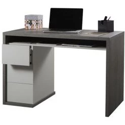 OFFICE24 Bureau Design Moderne Gris Avec 3 Tiroirs 110x60cm Mackay 9 OFFICE24 Bureau Design Moderne Gris Avec 3 Tiroirs 110x60cm Mackay -France Bureau Soldes 2022 28011886 3