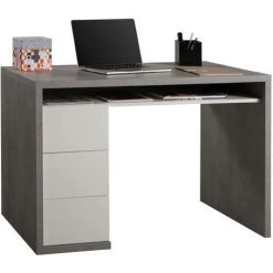 OFFICE24 Bureau Design Moderne Gris Avec 3 Tiroirs 110x60cm Mackay 10 OFFICE24 Bureau Design Moderne Gris Avec 3 Tiroirs 110x60cm Mackay -France Bureau Soldes 2022 28011886 4