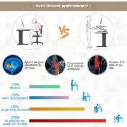 COSTWAY Support De Bureau Hauteur Réglable En Hauteur Pour Ordinateur Avec Ressort à Gaz,Plateau Pour Clavier Et Support De Tablette -France Bureau Soldes 2022 28158979 4