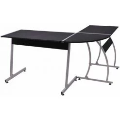 ASUPERMALL Bureau D'angle En Forme De L Noir -France Bureau Soldes 2022 28180082 5