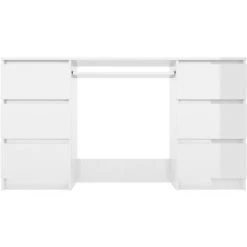ASUPERMALL Bureau Blanc Brillant 140x50x77 Cm Agglomere -France Bureau Soldes 2022 28182030 4