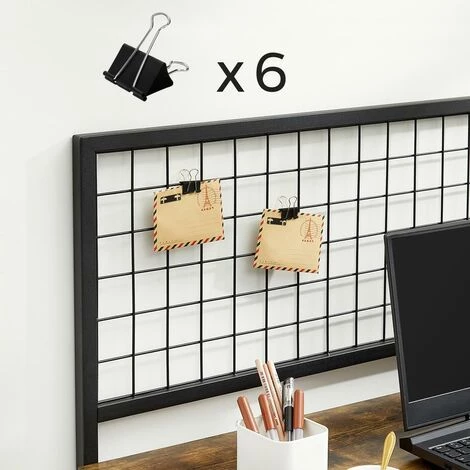 SONGMICS VASAGLE Bureau Avec Panneau Grillagé, Table D’ordinateur, Table Informatique, Avec Pochettes De Rangement En Tissu, Pour Photos, Papeterie, Style Industriel, Marron Rustique Et Noir LWD053B01 - Marron Rustique Et Noir 6 SONGMICS VASAGLE Bureau Avec Panneau Grillagé, Table D’ordinateur, Table Informatique, Avec Pochettes De Rangement En Tissu, Pour Photos, Papeterie, Style Industriel, Marron Rustique Et Noir LWD053B01 - Marron Rustique Et Noir – Image 4