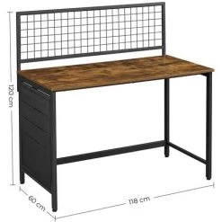 SONGMICS VASAGLE Bureau Avec Panneau Grillagé, Table D’ordinateur, Table Informatique, Avec Pochettes De Rangement En Tissu, Pour Photos, Papeterie, Style Industriel, Marron Rustique Et Noir LWD053B01 - Marron Rustique Et Noir 11 SONGMICS VASAGLE Bureau Avec Panneau Grillagé, Table D’ordinateur, Table Informatique, Avec Pochettes De Rangement En Tissu, Pour Photos, Papeterie, Style Industriel, Marron Rustique Et Noir LWD053B01 - Marron Rustique Et Noir -France Bureau Soldes 2022 28184469 5