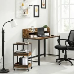 SONGMICS VASAGLE Bureau Avec Rehausseur D’écran, Table D’ordinateur, Table Informatique, Trou Pour Câbles, Chariot à 3 Niveaux Cadre En Acier, Style Industriel, Marron Rustique Et Noir LWD066B01 - Marron Rustique Et Noir -France Bureau Soldes 2022 28184475 3