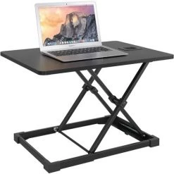 FIXKIT Bureau Assis-Debout Table D’Ordinateur Ergonomique Réglable En Hauteur Pour Chambre Bureau Salon 65×47cm Noir