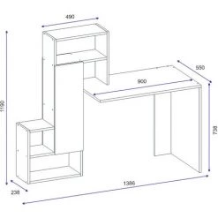 AZURA HOME DESIGN Bureau IRMAK - Blanc 11 AZURA HOME DESIGN Bureau IRMAK - Blanc -France Bureau Soldes 2022 28203887 5