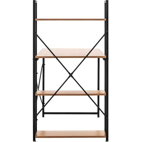 FROMM & STARCK Table D'Ordinateur Avec Étagère Bureau Travail À Domicile Bureau Fer 120*60cm - Marron 7 FROMM & STARCK Table D'Ordinateur Avec Étagère Bureau Travail À Domicile Bureau Fer 120*60cm - Marron – Image 5