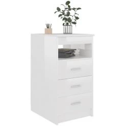 TRUE DEAL Bureau Blanc Brillant 140x50x76 Cm Aggloméré -France Bureau Soldes 2022 28296173 4