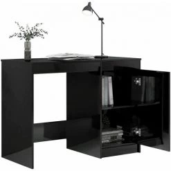TRUE DEAL Bureau Noir Brillant 140x50x76 Cm Aggloméré 10 TRUE DEAL Bureau Noir Brillant 140x50x76 Cm Aggloméré -France Bureau Soldes 2022 28296176 4