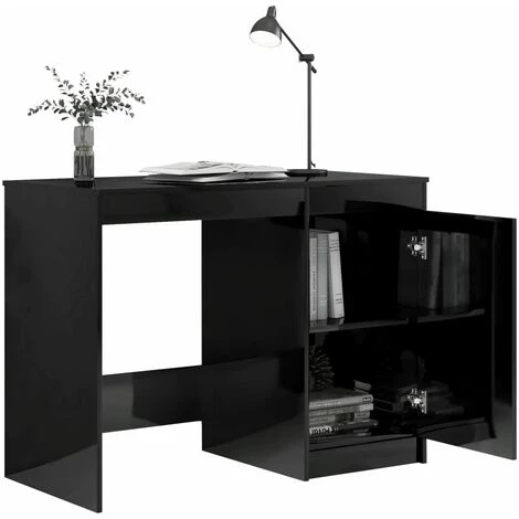 TRUE DEAL Bureau Noir Brillant 140x50x76 Cm Aggloméré 6 TRUE DEAL Bureau Noir Brillant 140x50x76 Cm Aggloméré – Image 4