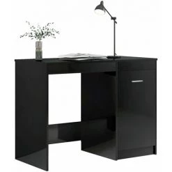 TRUE DEAL Bureau Noir Brillant 140x50x76 Cm Aggloméré 11 TRUE DEAL Bureau Noir Brillant 140x50x76 Cm Aggloméré -France Bureau Soldes 2022 28296176 5