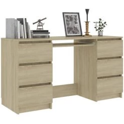 ASUPERMALL Bureau Chene Sonoma 140x50x77 Cm Agglomere 9 ASUPERMALL Bureau Chene Sonoma 140x50x77 Cm Agglomere -France Bureau Soldes 2022 28380725 3