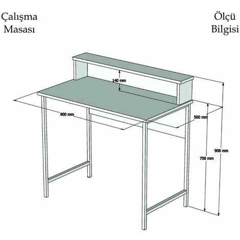 TOILINUX Bureau Uso - 90 X 90,8 X 50 Cm - Marron 6 TOILINUX Bureau Uso - 90 X 90,8 X 50 Cm - Marron – Image 4