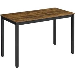 HELLOSHOP26 Bureau Informatique Robuste Cadre Métal Industriel 120 Cm Marron Et Noir - Marron