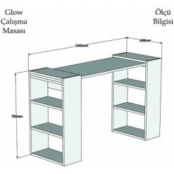 TOILINUX Bureau Handy - 124 X 75 X 43,5 Cm - Marron -France Bureau Soldes 2022 28595653 5