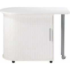 BEAUX MEUBLES PAS CHERS Bureau Informatique Blanc Pivotant - Coloris: Blanc -France Bureau Soldes 2022 28631856 3