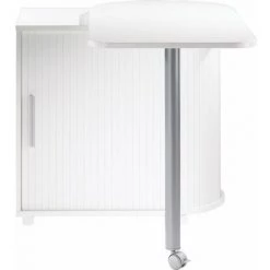 BEAUX MEUBLES PAS CHERS Bureau Informatique Blanc Pivotant - Coloris: Blanc -France Bureau Soldes 2022 28631856 4