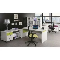 BEAUX MEUBLES PAS CHERS Bureau Ineo 160 X 80 Cm Blanc Anis Réglable En Hauteur -France Bureau Soldes 2022 28635156 3