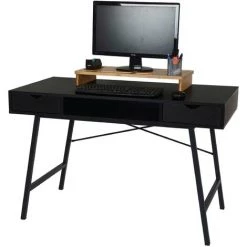 Bureau HHG-165, Table D'ordinateur De Bureau, Structure 3D 120x60xcm ~ Noir 8 Bureau HHG-165, Table D'ordinateur De Bureau, Structure 3D 120x60xcm ~ Noir -France Bureau Soldes 2022 28670645 2