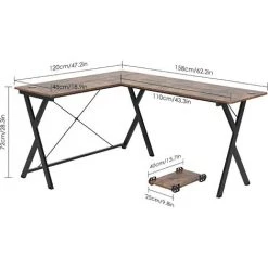MVPOWER Bureau D'ordinateur Bureau D'angle Bureau En Forme De L Table PC Table De Jeu Table D'angle Table De Travail Table De Bureau Bois Métal Vintage Noir 158 X 120 X 72 Cm 8 MVPOWER Bureau D'ordinateur Bureau D'angle Bureau En Forme De L Table PC Table De Jeu Table D'angle Table De Travail Table De Bureau Bois Métal Vintage Noir 158 X 120 X 72 Cm -France Bureau Soldes 2022 28742336 2