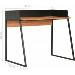 ASUPERMALL Bureau Noir Et Marron 90x60x88 Cm -France Bureau Soldes 2022 28760314 5