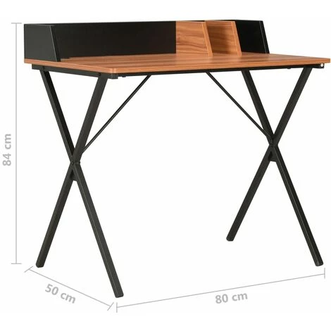 ASUPERMALL Bureau Noir Et Marron 80x50x84 Cm 7 ASUPERMALL Bureau Noir Et Marron 80x50x84 Cm – Image 5