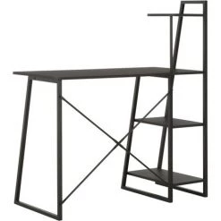 ASUPERMALL Bureau Avec Etagere Noir 102x50x117 Cm -France Bureau Soldes 2022 28760325 4