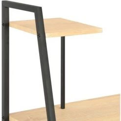 ASUPERMALL Bureau Avec Etagere Noir Et Chene 102x50x117 Cm -France Bureau Soldes 2022 28760326 4