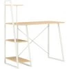 ASUPERMALL Bureau Avec Etagere Blanc Et Chene 102x50x117 Cm -France Bureau Soldes 2022 28760329 1