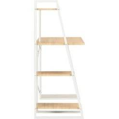 ASUPERMALL Bureau Avec Etagere Blanc Et Chene 102x50x117 Cm -France Bureau Soldes 2022 28760329 4