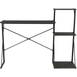 ASUPERMALL Bureau Avec Etagere Noir 116x50x93 Cm -France Bureau Soldes 2022 28760332 5