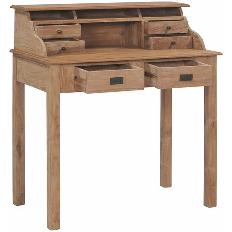 ASUPERMALL Bureau 90x50x100 Cm Bois De Teck Massif 6 ASUPERMALL Bureau 90x50x100 Cm Bois De Teck Massif – Image 4