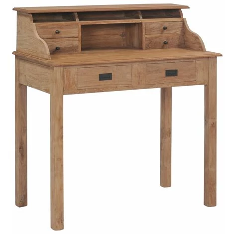 ASUPERMALL Bureau 90x50x100 Cm Bois De Teck Massif 7 ASUPERMALL Bureau 90x50x100 Cm Bois De Teck Massif – Image 5