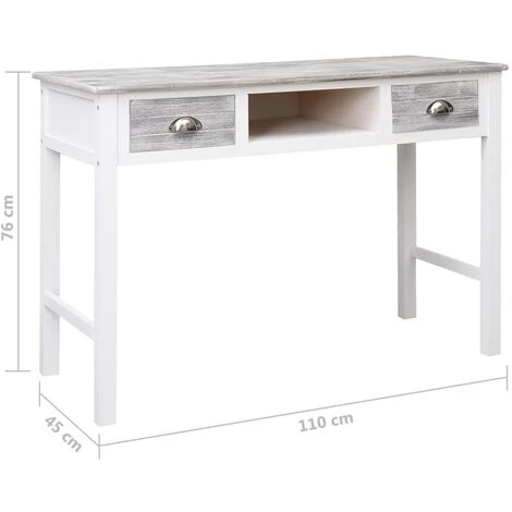 ASUPERMALL Bureau Gris 110x45x76 Cm Bois 5 ASUPERMALL Bureau Gris 110x45x76 Cm Bois – Image 3
