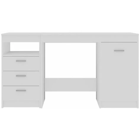 ASUPERMALL Bureau Blanc 140x50x76 Cm Agglomere 4 ASUPERMALL Bureau Blanc 140x50x76 Cm Agglomere – Image 2