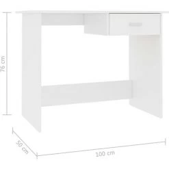 ASUPERMALL Bureau Blanc 100 X 50 X 76 Cm Agglomere 9 ASUPERMALL Bureau Blanc 100 X 50 X 76 Cm Agglomere -France Bureau Soldes 2022 28761376 3
