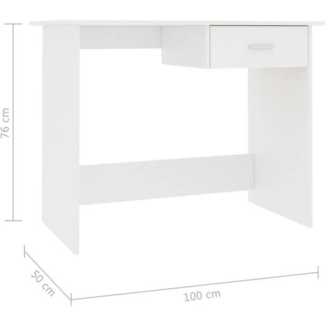 ASUPERMALL Bureau Blanc 100 X 50 X 76 Cm Agglomere 5 ASUPERMALL Bureau Blanc 100 X 50 X 76 Cm Agglomere – Image 3
