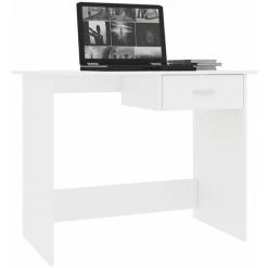 ASUPERMALL Bureau Blanc Brillant 100 X 50 X 76 Cm Agglomere -France Bureau Soldes 2022 28761392 4