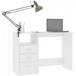 ASUPERMALL Bureau Avec Tiroirs Blanc 110x50x76 Cm Agglomere 11 ASUPERMALL Bureau Avec Tiroirs Blanc 110x50x76 Cm Agglomere -France Bureau Soldes 2022 28761410 5