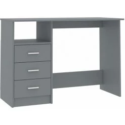 ASUPERMALL Bureau Avec Tiroirs Gris 110x50x76 Cm Agglomere -France Bureau Soldes 2022 28761422 5