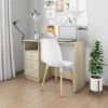 ASUPERMALL Bureau Avec Tiroirs Chene Sonoma 110x50x76 Cm Agglomere