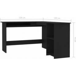 ASUPERMALL Bureau D'angle En Forme De L Noir 120x140x75 Cm Agglomere -France Bureau Soldes 2022 28761495 2