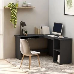 ASUPERMALL Bureau D'angle En Forme De L Gris 120x140x75 Cm Agglomere 9 ASUPERMALL Bureau D'angle En Forme De L Gris 120x140x75 Cm Agglomere -France Bureau Soldes 2022 28761496 3