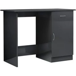 ASUPERMALL Bureau Gris Brillant 100 X 50 X 76 Cm Agglomere -France Bureau Soldes 2022 28761539 2