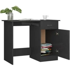 ASUPERMALL Bureau Gris Brillant 100 X 50 X 76 Cm Agglomere -France Bureau Soldes 2022 28761539 5