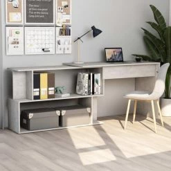 ASUPERMALL Bureau D'angle Gris Beton 200x50x76 Cm Agglomere 9 ASUPERMALL Bureau D'angle Gris Beton 200x50x76 Cm Agglomere -France Bureau Soldes 2022 28761557 3